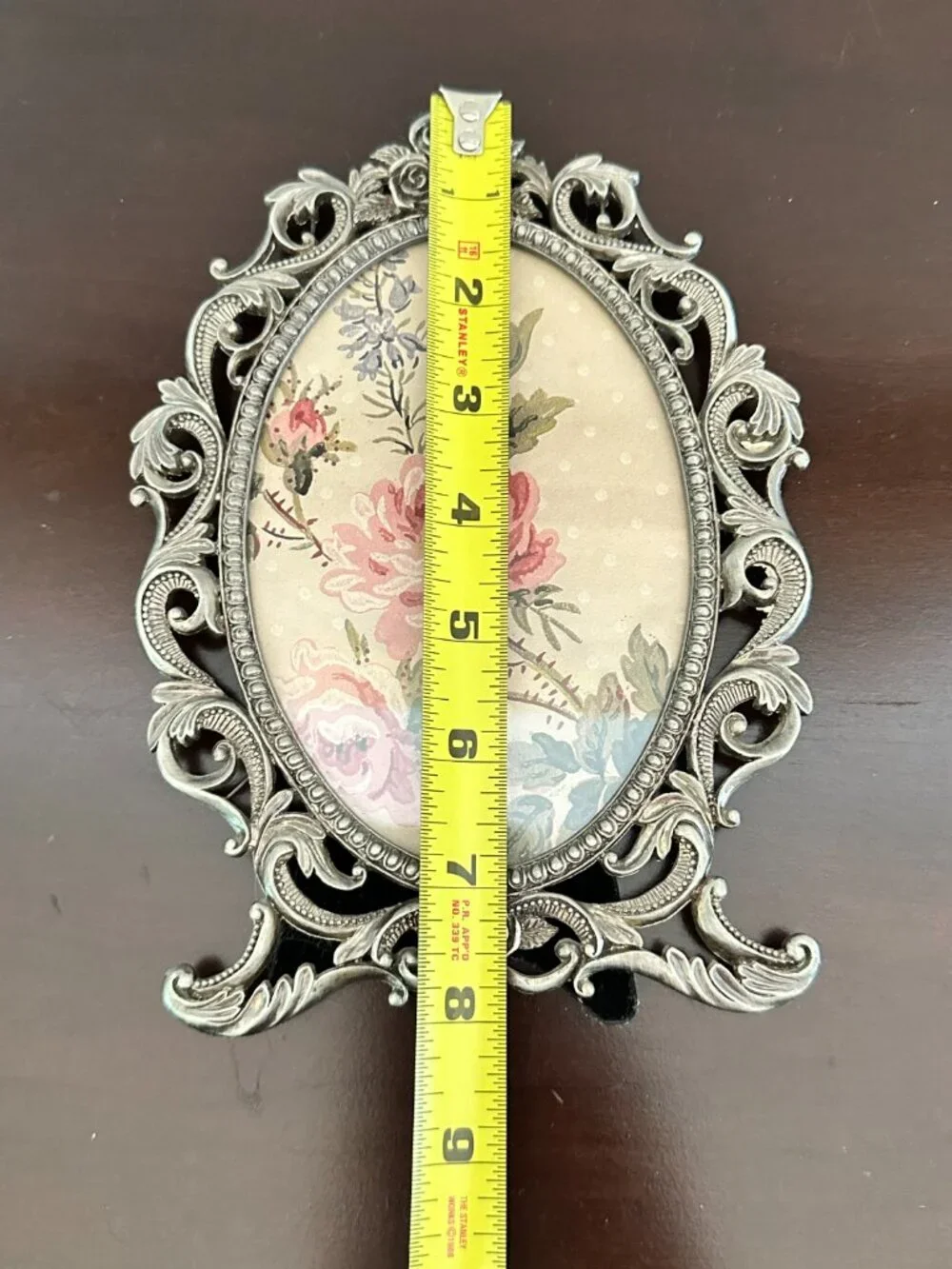 Vintage Oval Ornate Easel Picture Floral Frame Rococo